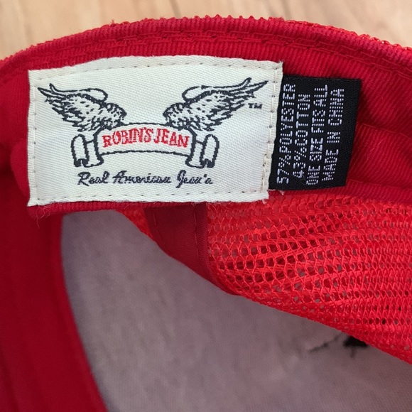 Robin’s jean men’s hat red black logo - Picture 7 of 11